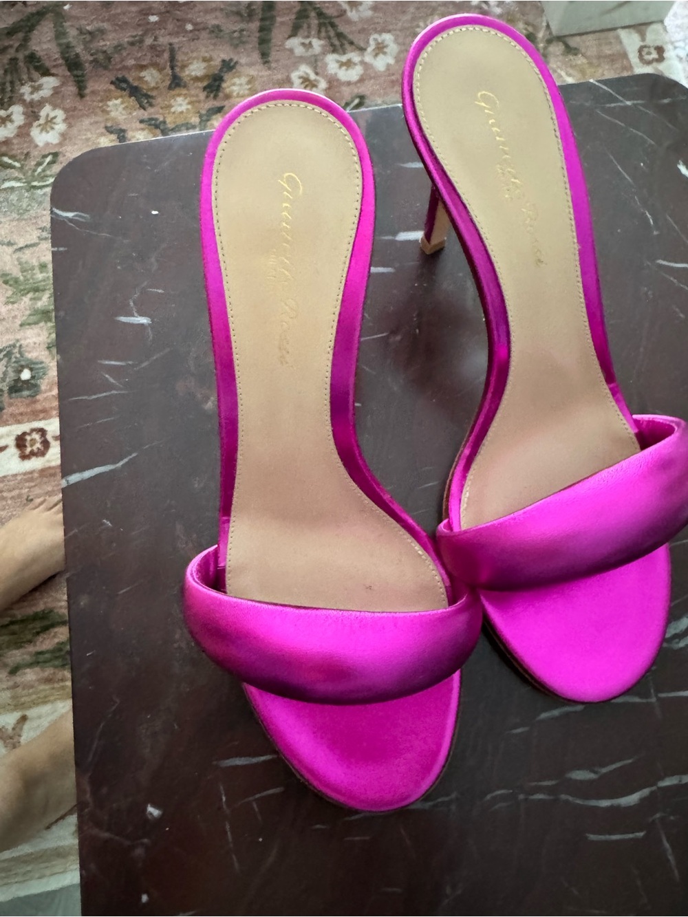 Gianvito Rossi Bijoux Mule 85 Fuchsia Open-Toe Stiletto
